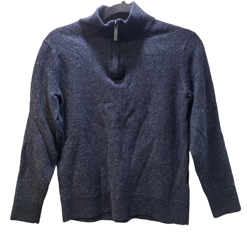 Fairlane 100% Merino Wool Quarter Zip Long Sleeve Pullover Sweater Size Large